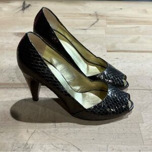 Giuseppe Zanotti Black Woven Leather Heels